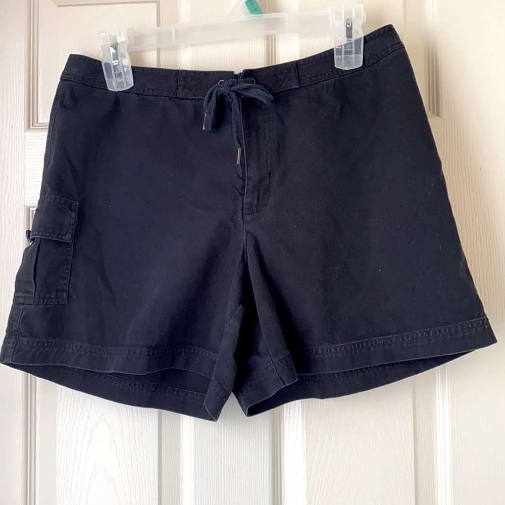 Liz Claiborne Black Denim Cargo Shorts